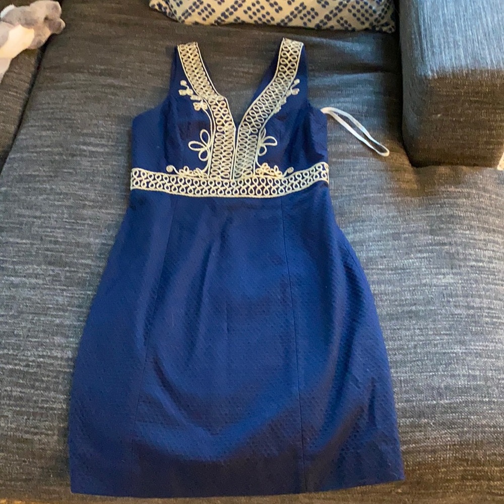 Navy and gold Lilly Pulitzer dress
